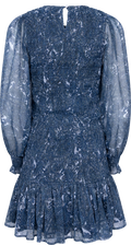 Rira Smock Chiffon Dress - Blue Paisley