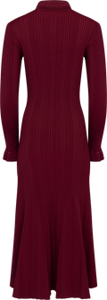 Ribbed Knit Midi Dress - Burgundy