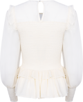 Nanna Chiffon Smock Blouse - Creme