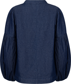 Ria Tie Up Blouse - Dark Denim