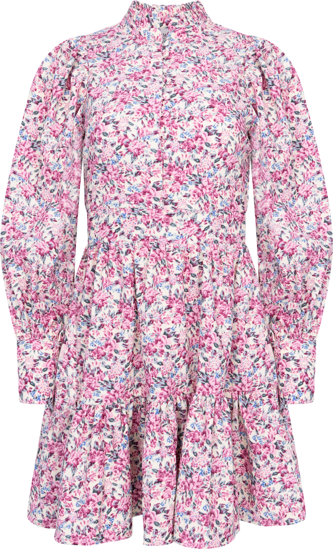 Liv Cord Flower Dress - Pink Flower