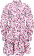 Liv Cord Flower Dress - Pink Flower