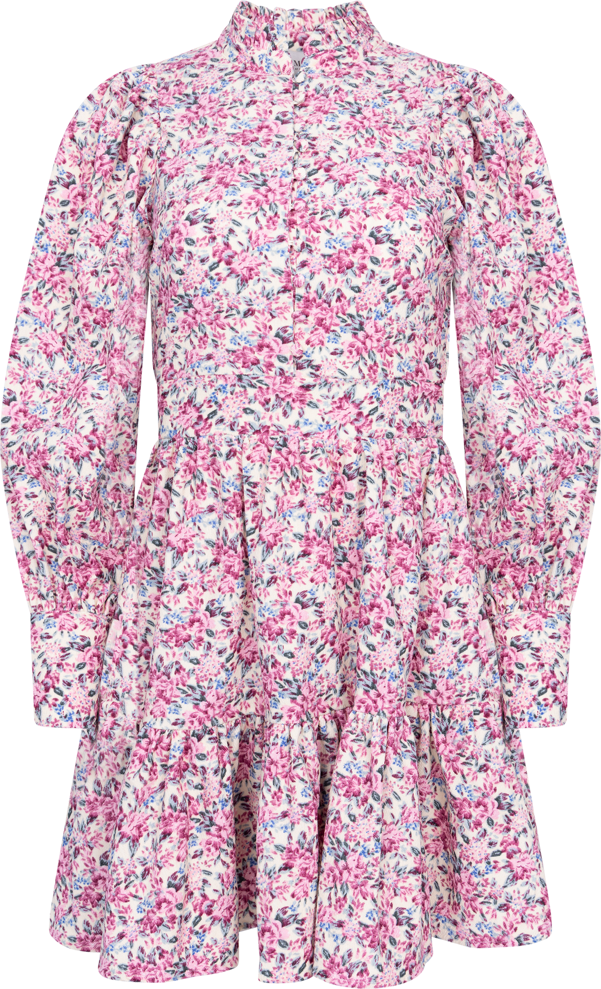 Liv Cord Flower Dress - Pink Flower