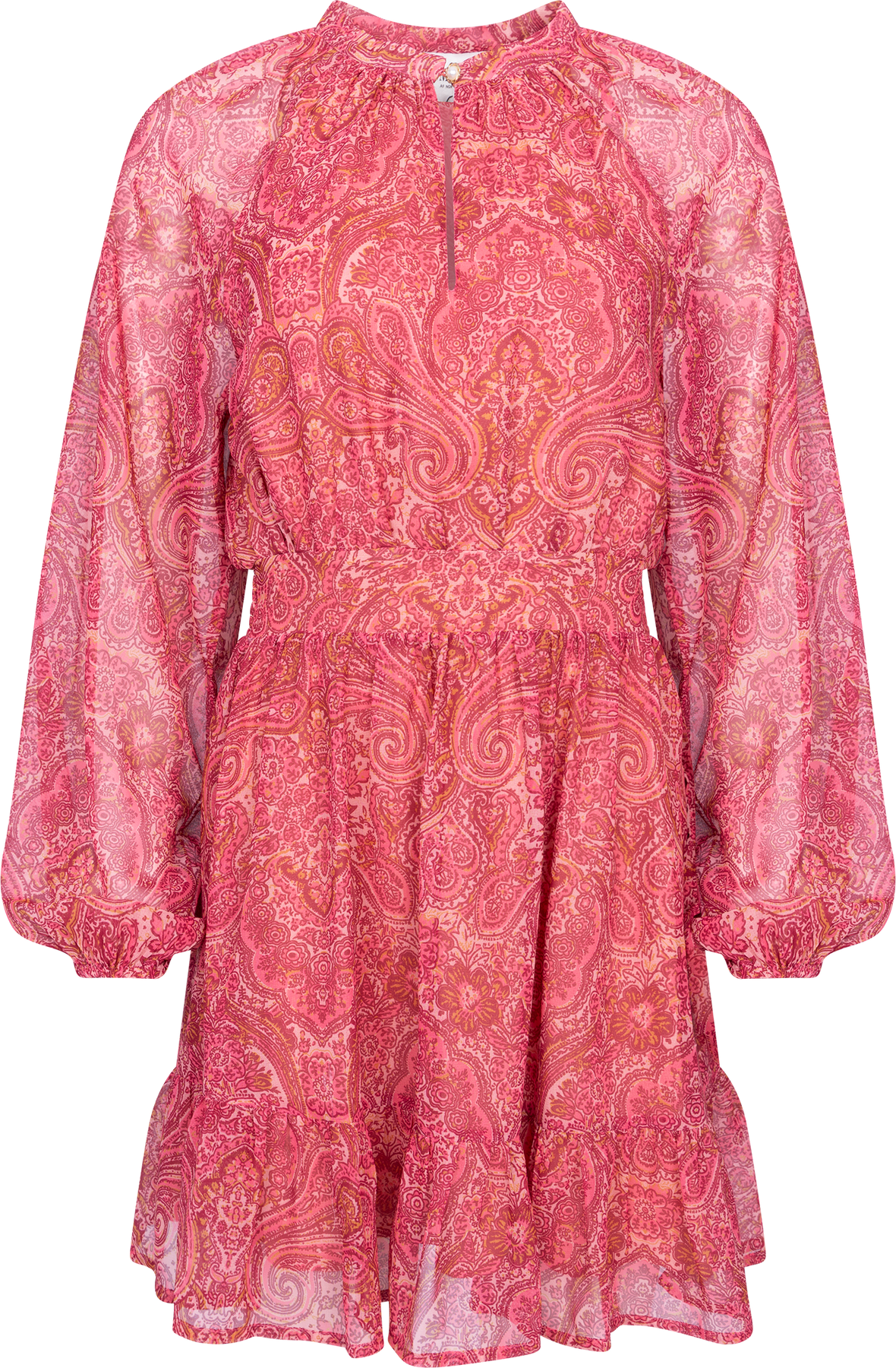 Raina Chiffon B Dress - Red Paisley