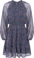 Raina Chiffon Dress - Blue Paisley
