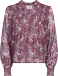 Emma Chiffon B Paisley Blouse - Wine Paisley