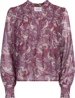 Emma Chiffon B Paisley Blouse - Wine Paisley