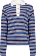 Isabelle Striped Polo Jumper - Navy
