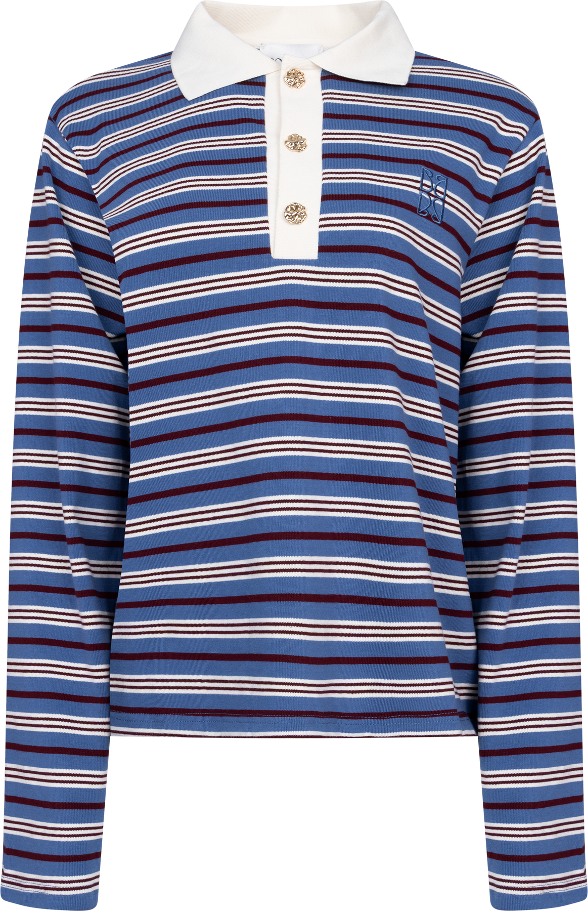 Isabelle Striped Polo Jumper - Navy
