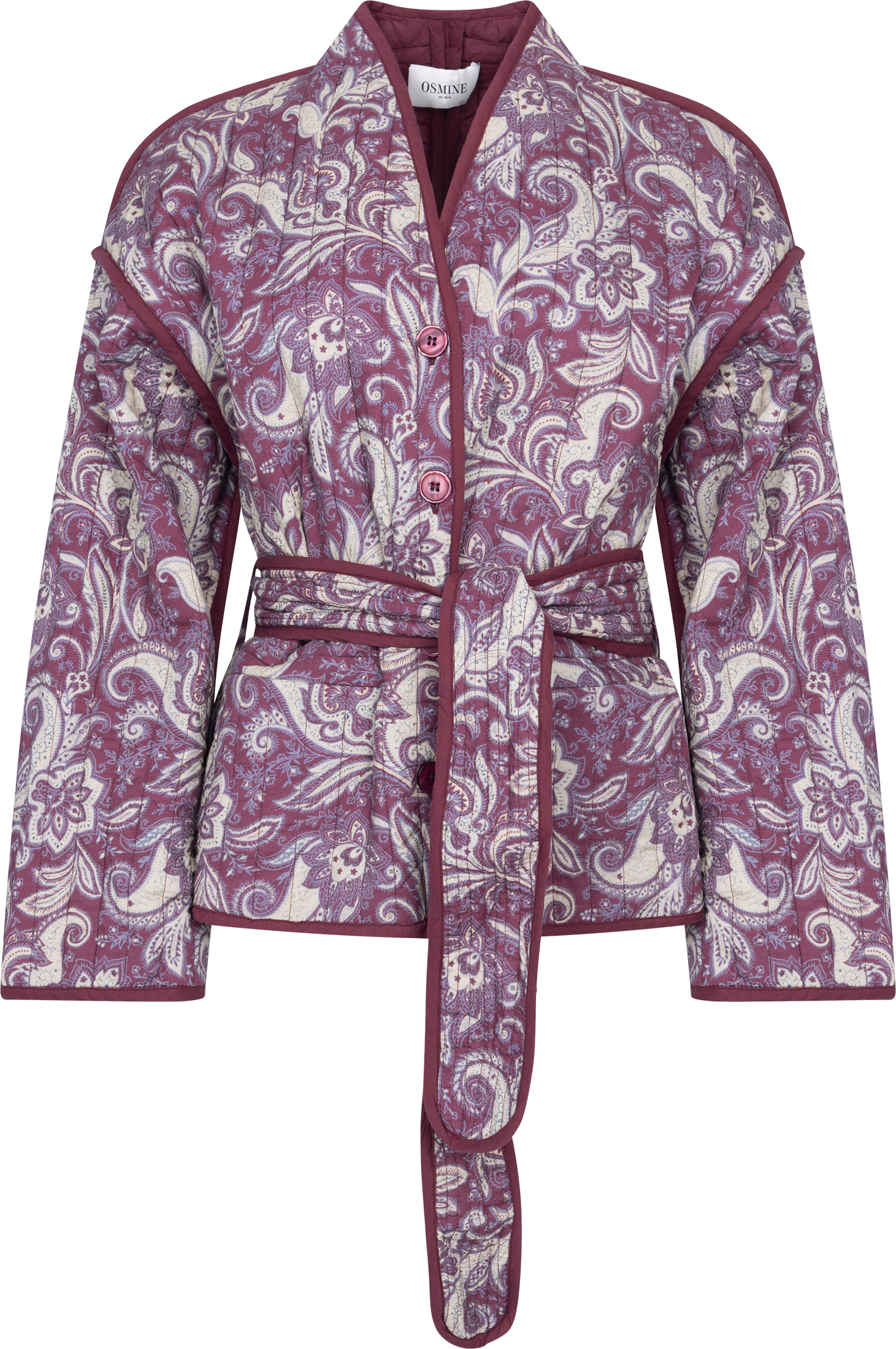 Una Quilted Jacket - Wine Paisley