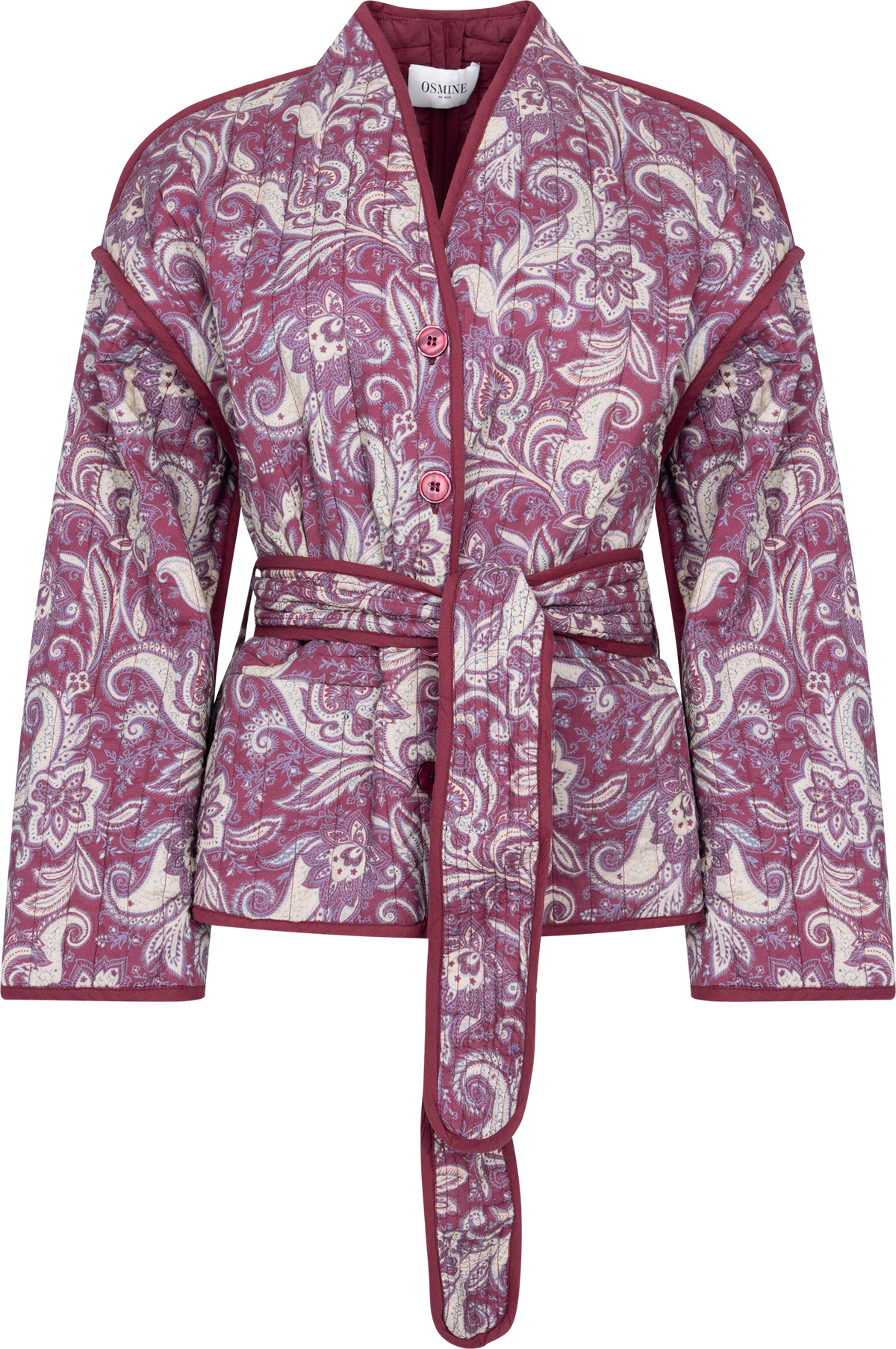 Una Quilted Jacket - Wine Paisley