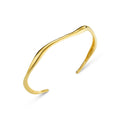 Fine Wave Bangle - Pale Gold