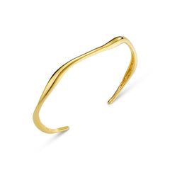 Fine Wave Bangle - Pale Gold