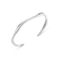 Fine Wave Bangle - Silver