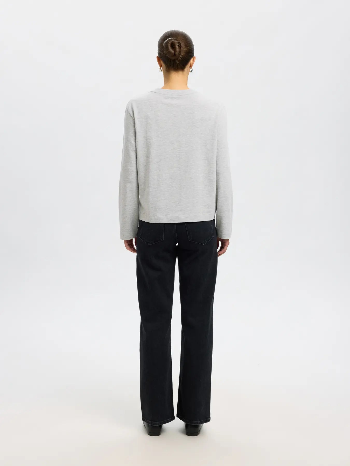 Essential Ls Boxy Tee - Light Grey Melange