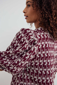 Shelly Blouse - Dusty Mahogany