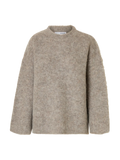 Gabriella Ls Knit New O-Neck - Steel Gray Melange