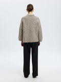 Gabriella Ls Knit New O-Neck - Steel Gray Melange