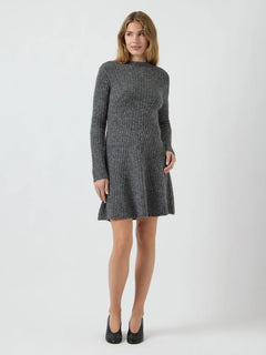 Yasdolly Ls Knit Dress - Medium Grey Melange