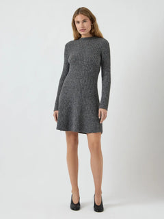 Yasdolly Ls Knit Dress - Medium Grey Melange