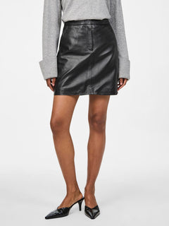 Yaslyma Hmw Leather Skirt - Black