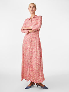 Yassavanna Long Shirt Dress S. - Irish Cream Ditsy Flower