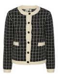 Yaslivia Ls Short Knit Cardigan - Black Birch