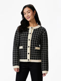 Yaslivia Ls Short Knit Cardigan - Black Birch