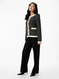 Yaslivia Ls Short Knit Cardigan - Black Birch