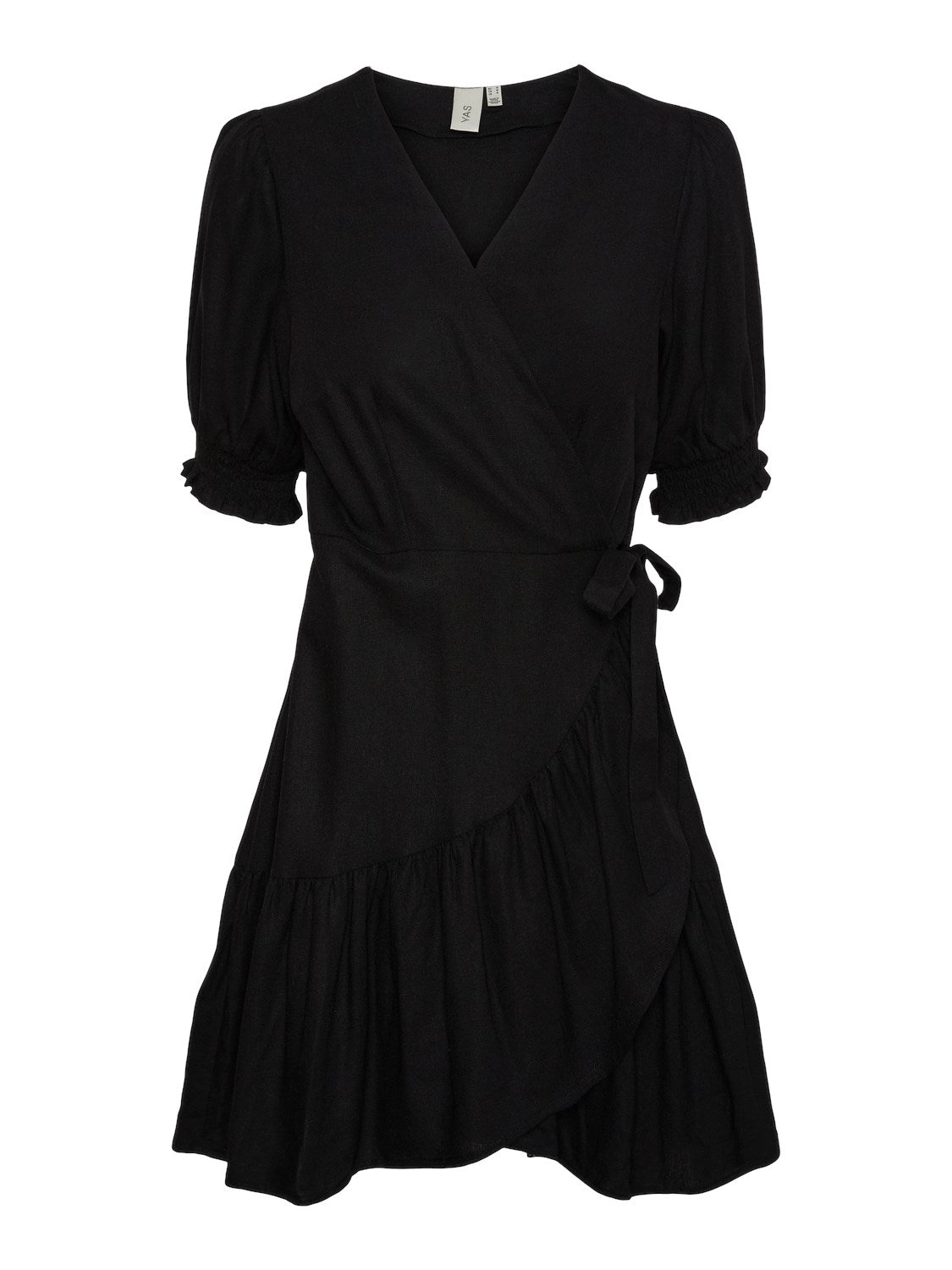 Flaxy Ss Wrap Dress - Black