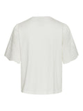 Yaslex Ss Top W. Emb Sleeves - Star White