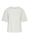 Yaslex Ss Top W. Emb Sleeves - Star White