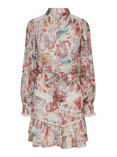 Yasboteh Ls Emb Dress S. - Star White Boteh Aop
