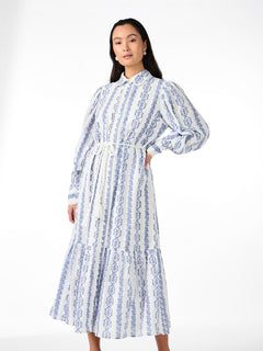 Yastovina Ls Long Shirt Dress - Star White Tovina Print