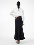 Yasfonny Hw Ankle Knit Skirt - Black