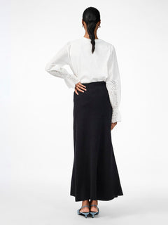 Yasfonny Hw Ankle Knit Skirt - Black