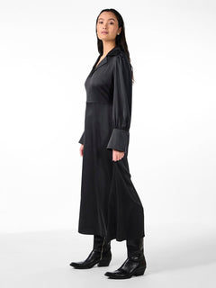 Yaspella Ls Long Dress - Black