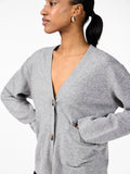 Yasemilie Ls Cardigan Knit - Light Grey Melange
