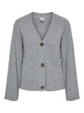 Yasemilie Ls Cardigan Knit - Light Grey Melange