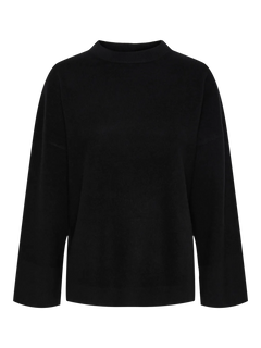 Yasemilie O-Neck Knit Pullover - Black