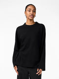Yasemilie O-Neck Knit Pullover - Black