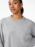 Yasemilie O-Neck Knit Pullover - Light Grey Melange