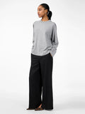 Yasemilie O-Neck Knit Pullover - Light Grey Melange