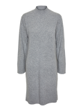 Yasemilie Ls Funnel Knit Dress - Light Grey Melange