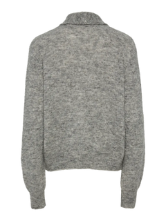 Yassala Ls Tie Neck Knit Cardigan - Medium Grey Melange