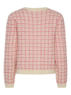 Yaslivia Ls Short Knit Cardigan S. - Birch Raspberry Sorbet/Pirouette