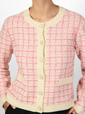 Yaslivia Ls Short Knit Cardigan S. - Birch Raspberry Sorbet/Pirouette