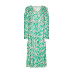 Florentina Long Dress - Green Flower