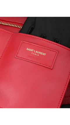 Saint Laurent Cabas Chyc Shoulder Bag - Red