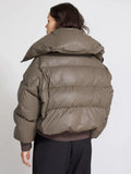 Morgan Puffer Jacket - Grey/Brown